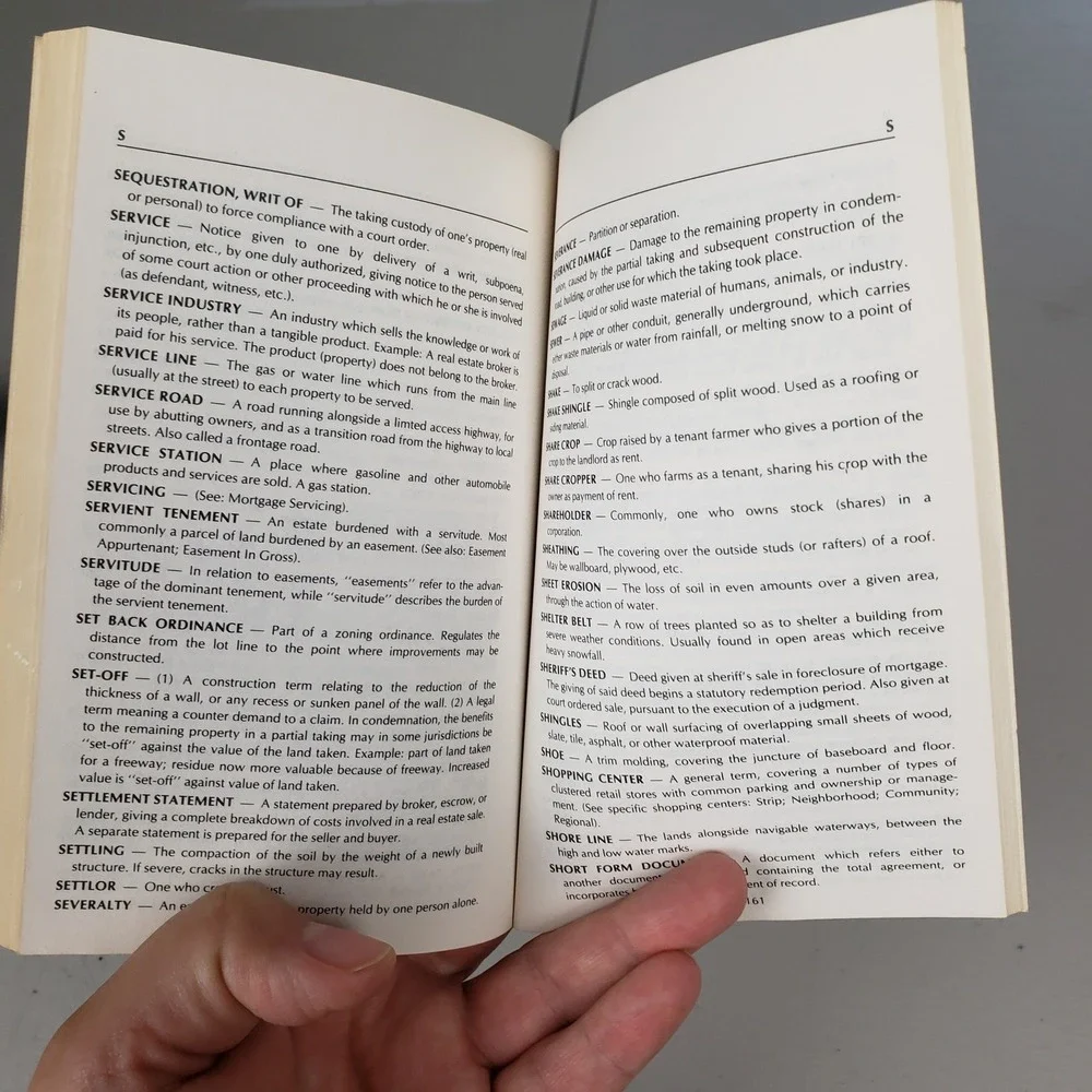 The Real Estate Dictionary 1979 Second Edition John Talamo Stewart Title Blue